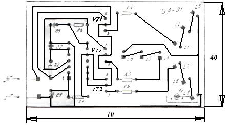 Печатная плата для монтажа схемы гирлянды Печатная плата для монтажа схемы гирлянды