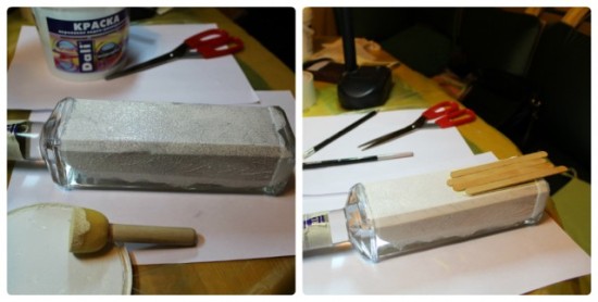 Украшение (декупаж) подарочной бутылки для праздничного стола своими руками Украшение (декупаж) подарочной бутылки для праздничного стола своими руками