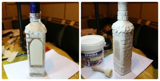 Украшение (декупаж) подарочной бутылки для праздничного стола своими руками Украшение (декупаж) подарочной бутылки для праздничного стола своими руками