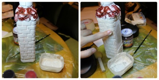 Украшение (декупаж) подарочной бутылки для праздничного стола своими руками Украшение (декупаж) подарочной бутылки для праздничного стола своими руками