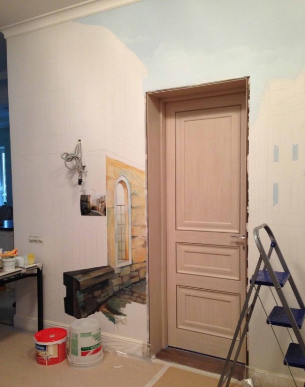 Рисунок на стене акриловыми красками, своими руками (роспись на стене)